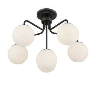Marco Six Light Semi-Flush Mount in Matte Black