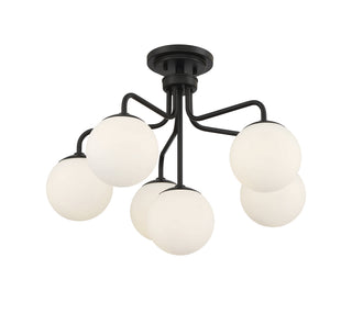 Marco Six Light Semi-Flush Mount in Matte Black