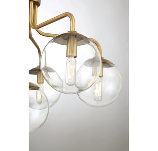 Marco Six Light Semi-Flush Mount in Warm Brass