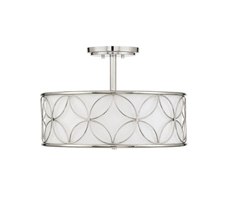 Reid Four Light Semi-Flush Mount in Polished Nickel