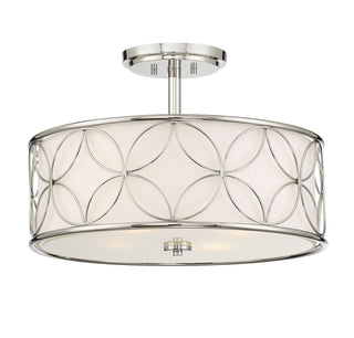 Reid Four Light Semi-Flush Mount in Polished Nickel
