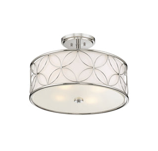 Reid Four Light Semi-Flush Mount in Polished Nickel