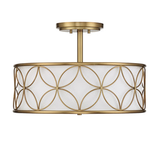Reid Four Light Semi-Flush Mount in Warm Brass