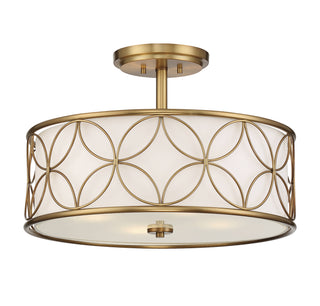 Reid Four Light Semi-Flush Mount in Warm Brass
