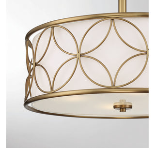 Reid Four Light Semi-Flush Mount in Warm Brass