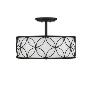 Reid Four Light Semi-Flush Mount in Matte Black
