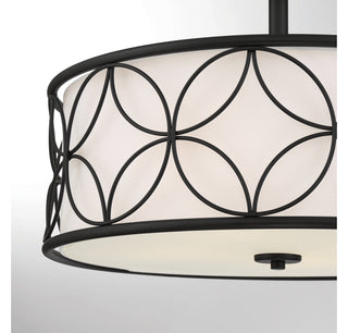 Reid Four Light Semi-Flush Mount in Matte Black