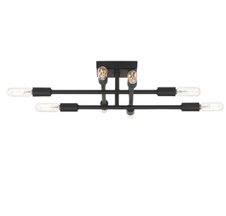 Lyrique Eight Light Semi-Flush Mount in Matte Black