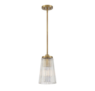 Chantilly One Light Pendant in Warm Brass