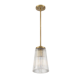 Chantilly One Light Pendant in Warm Brass