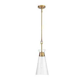 Lakewood One Light Pendant in Warm Brass