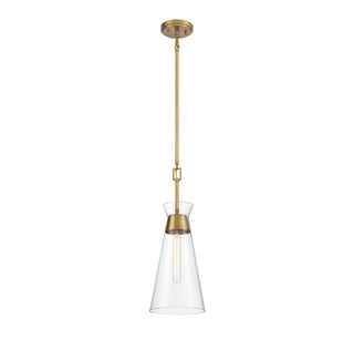 Lakewood One Light Pendant in Warm Brass