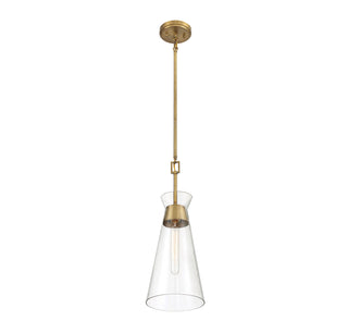 Lakewood One Light Pendant in Warm Brass