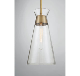 Lakewood One Light Pendant in Warm Brass
