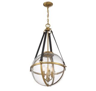 Bozeman Four Light Pendant in Warm Brass