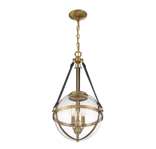 Bozeman Three Light Pendant in Warm Brass