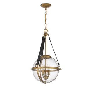Bozeman Three Light Pendant in Warm Brass