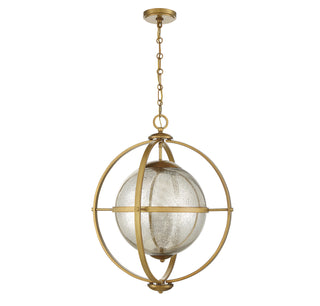 Pearl Three Light Pendant in Warm Brass
