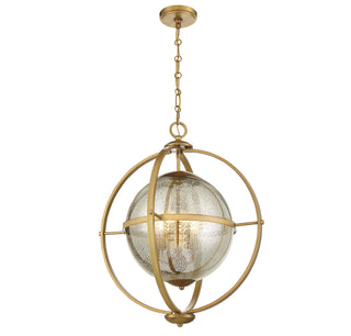 Pearl Three Light Pendant in Warm Brass