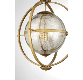 Pearl Three Light Pendant in Warm Brass