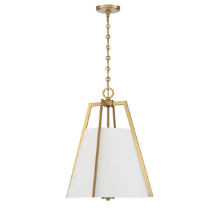 Mansfield Three Light Pendant in Warm Brass