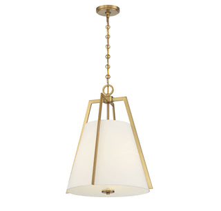 Mansfield Three Light Pendant in Warm Brass