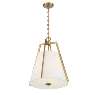 Mansfield Three Light Pendant in Warm Brass