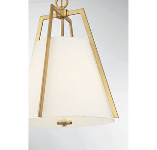 Mansfield Three Light Pendant in Warm Brass