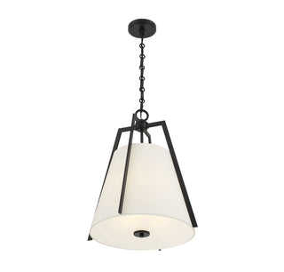 Mansfield Three Light Pendant in Matte Black