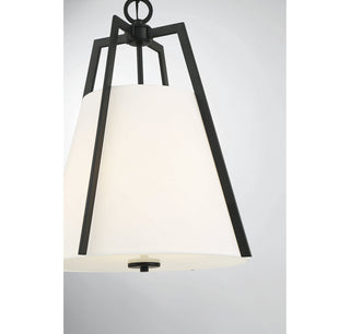 Mansfield Three Light Pendant in Matte Black