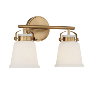 Kaden Two Light Bathroom Vanity in Warm Brass