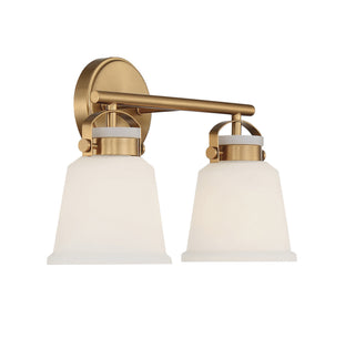 Kaden Two Light Bathroom Vanity in Warm Brass