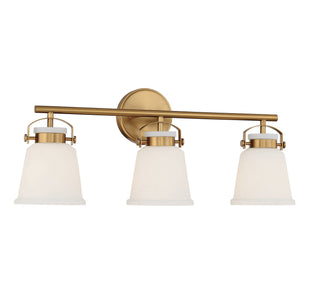 Kaden Three Light Bathroom Vanity in Warm Brass
