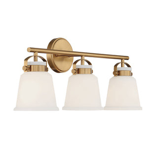 Kaden Three Light Bathroom Vanity in Warm Brass