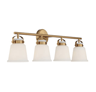Kaden Four Light Bathroom Vanity in Warm Brass