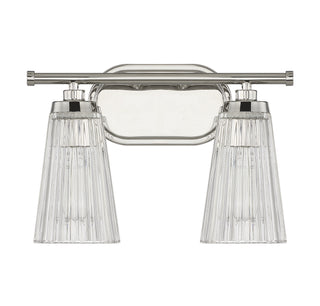 Chantilly Two Light Bathroom Vanity in Polished Nickel