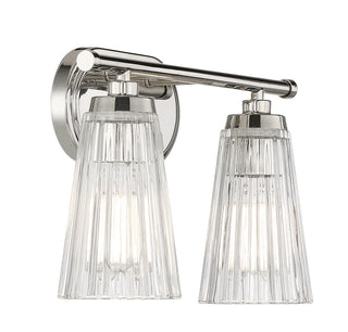 Chantilly Two Light Bathroom Vanity in Polished Nickel