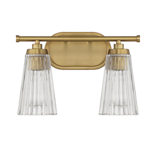 Chantilly Two Light Bathroom Vanity in Warm Brass