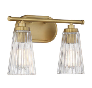 Chantilly Two Light Bathroom Vanity in Warm Brass