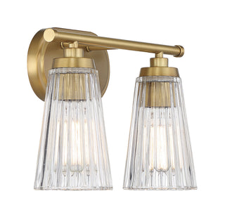 Chantilly Two Light Bathroom Vanity in Warm Brass