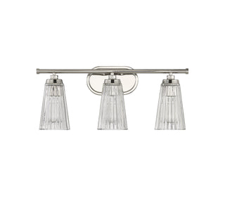 Chantilly Three Light Bathroom Vanity in Polished Nickel