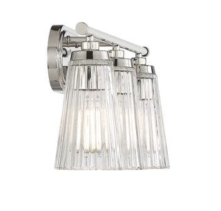 Chantilly Three Light Bathroom Vanity in Polished Nickel