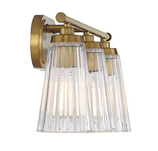 Chantilly Three Light Bathroom Vanity in Warm Brass