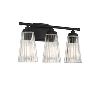 Chantilly Three Light Bathroom Vanity in Matte Black
