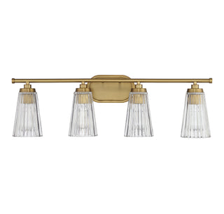 Chantilly Four Light Bathroom Vanity in Warm Brass