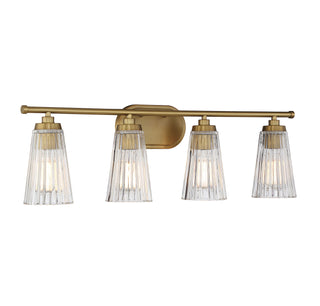 Chantilly Four Light Bathroom Vanity in Warm Brass