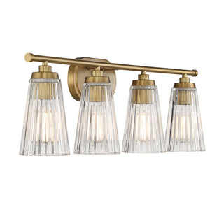 Chantilly Four Light Bathroom Vanity in Warm Brass