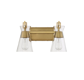 Lakewood Two Light Bathroom Vanity in Warm Brass
