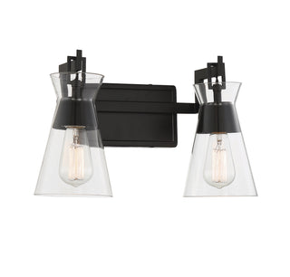 Lakewood Two Light Bathroom Vanity in Matte Black