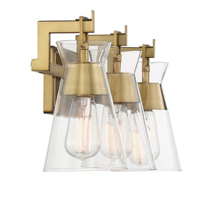 Lakewood Three Light Bathroom Vanity in Warm Brass